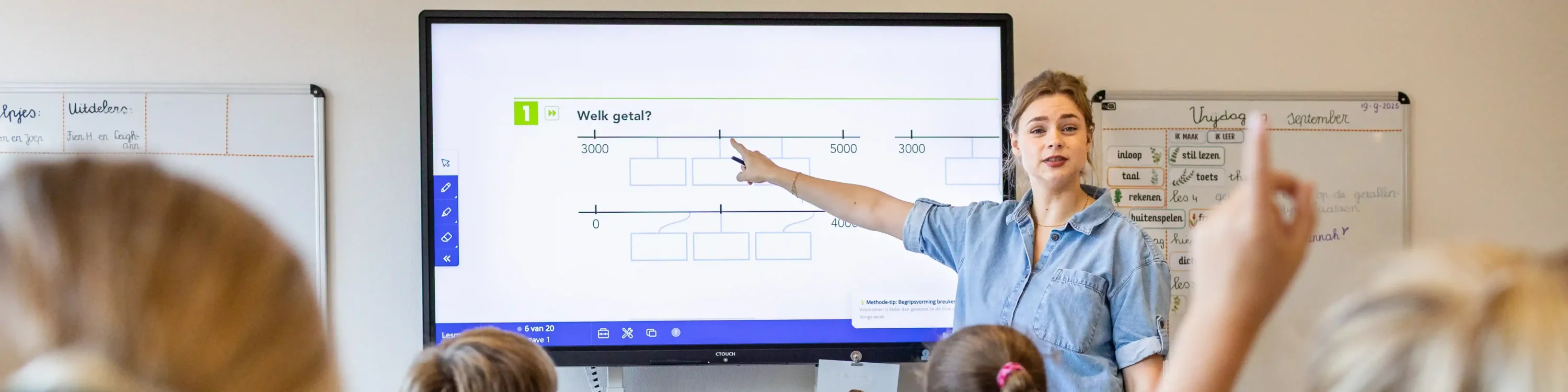 Afbeelding leerkracht voor de klas - medezeggenschapsraad | Kindcentrum T Veer